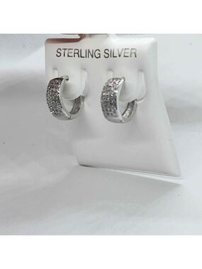 Brand New  Sterling Silver 925 Huggy Earrings